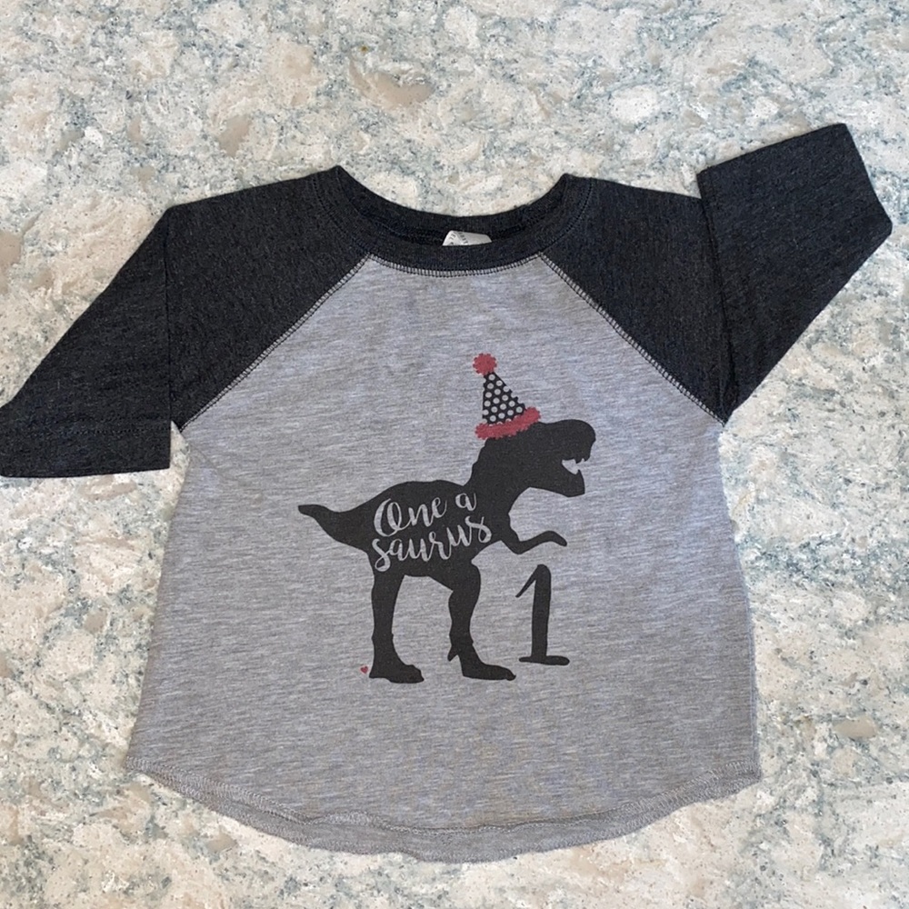 1st Birthday Shirt | 18 Month Size | One-A-Saurus | Dinosaur Birthday Theme